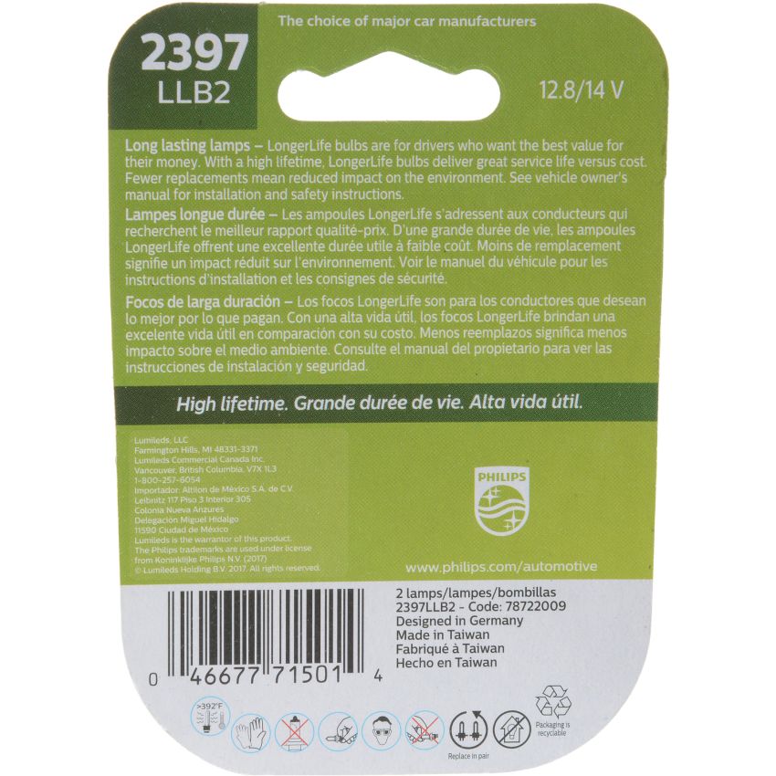 Philips 2397LLB2 Philips LongerLife Miniature 2397LL