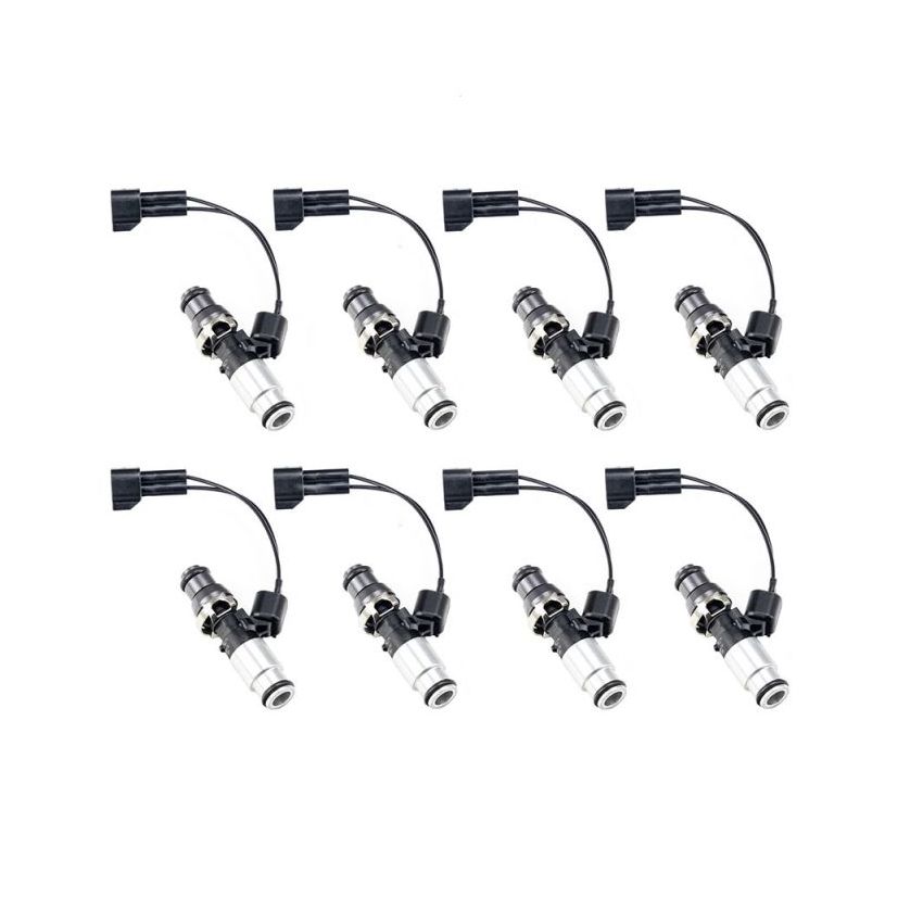 Injector Dynamics ID1050X Injectors 14mm (Grey) Adaptor Top Bottom (Silver) Adaptor (Set of 8)