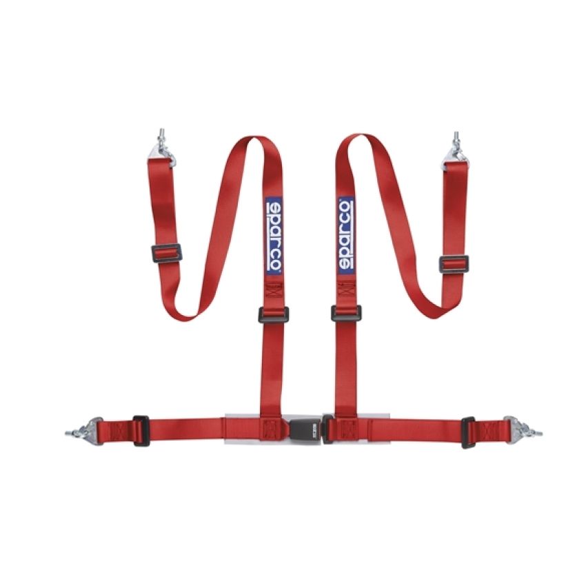 Sparco Belt 2 Inch Red 4Pt Snap-In