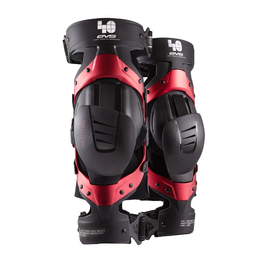 EVS AXISS-BK40-SP Axis Sport Knee Brace 40th Anniversary Limited Edition Red Pair - Small