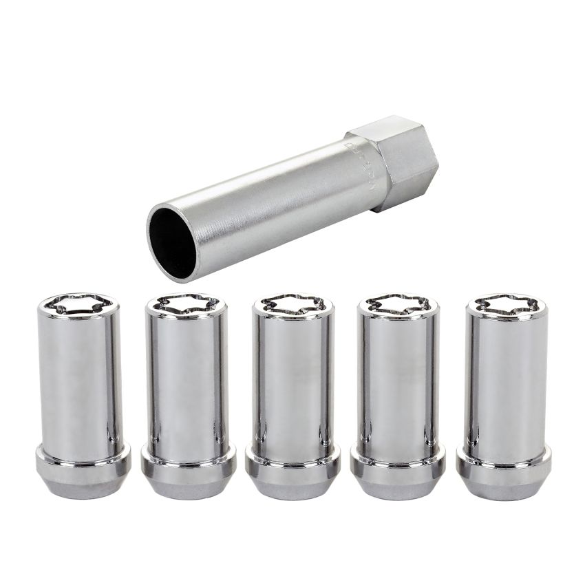 Wheel Locks 5Pcs. 97-20 Jeep JK/TJ 1/2-20 Chrome