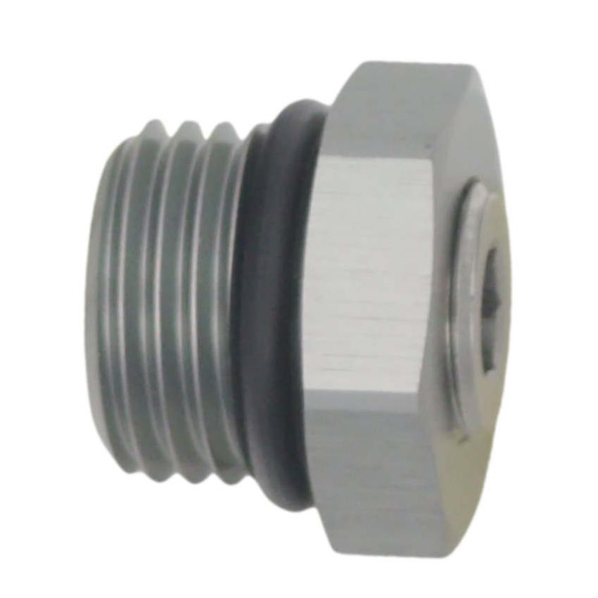 DeatschWerks 6AN ORB Male Plug Fitting with 1/8in NPT Gauge Port - Anodized DW Titanium