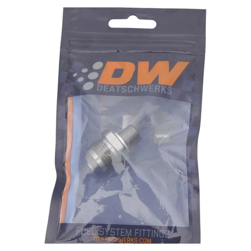 DeatschWerks 8AN Male Flare to M10 X 1.0 Male Metric - Anodized Titanium