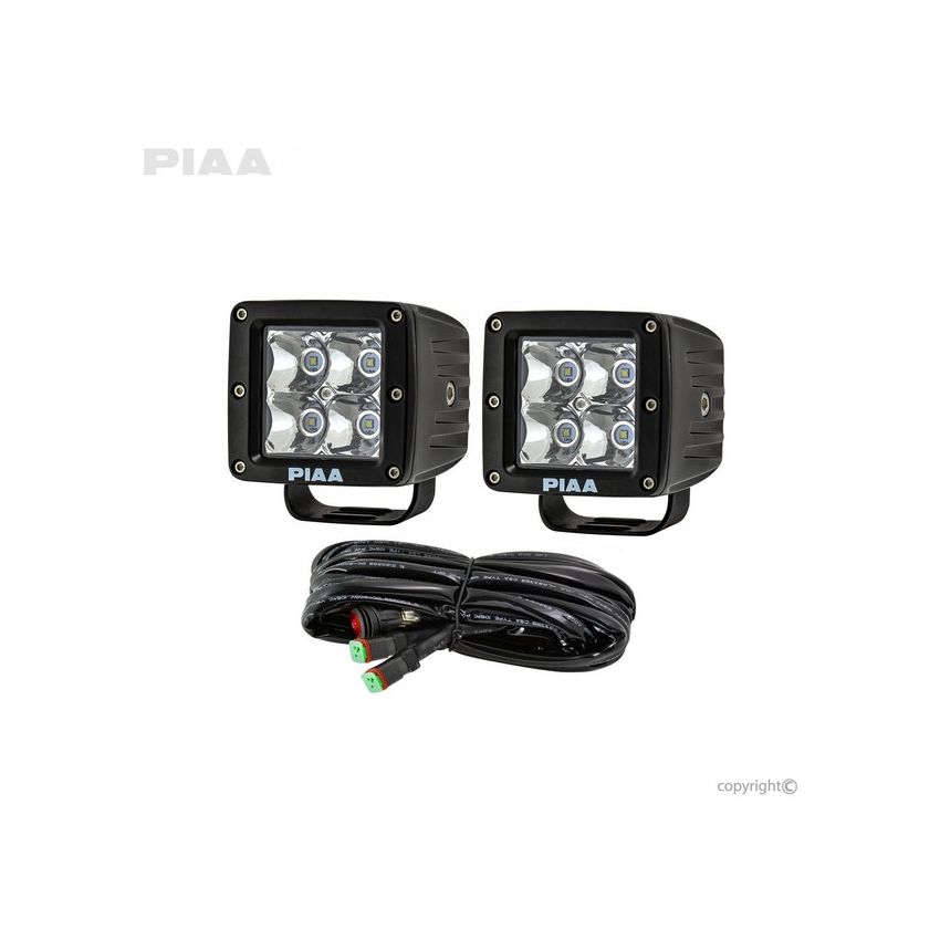 PIAA 26-06603 PIAA Quad Series Spot Beam LED Cube Lights w/ Harness