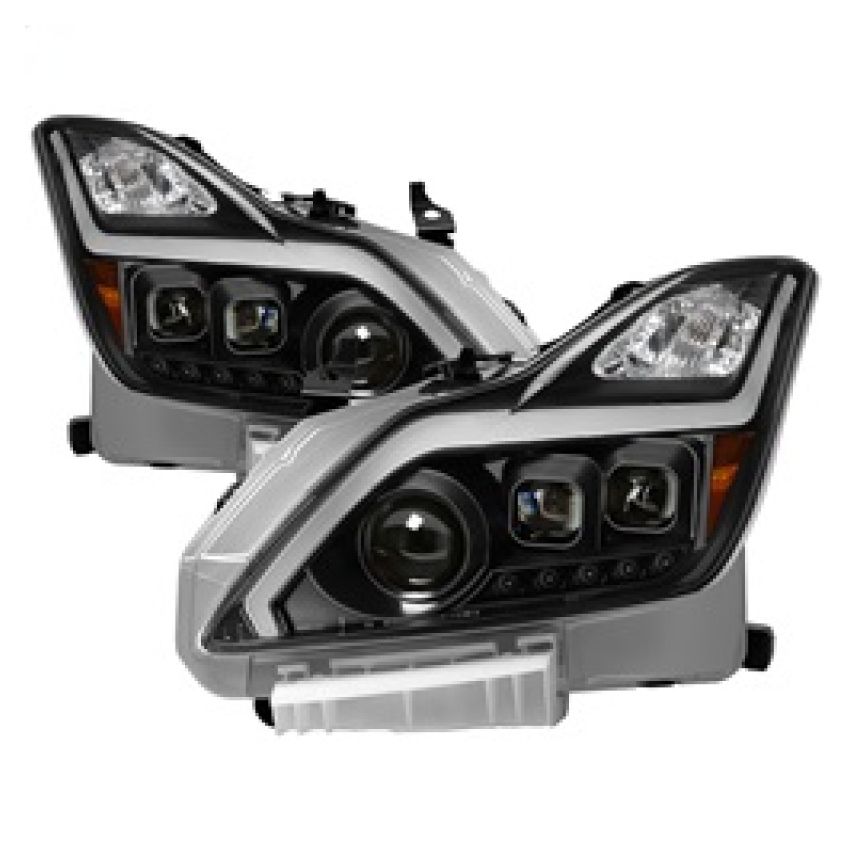 xTune Infiniti G37 Coupe (non-AFS) 08-15 Projector Headlights - Black PRO-JH-IG3708-2D-LB-BK
