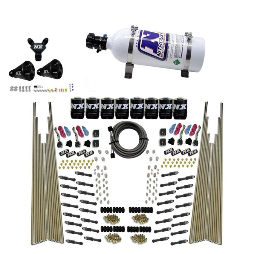 Nitrous Express 93306-05 8 CYL DRY DIRECT PORT, FOUR STAGE, 8 SOLENOIDS, WITH 5LB BOTTLE (200-600HP)