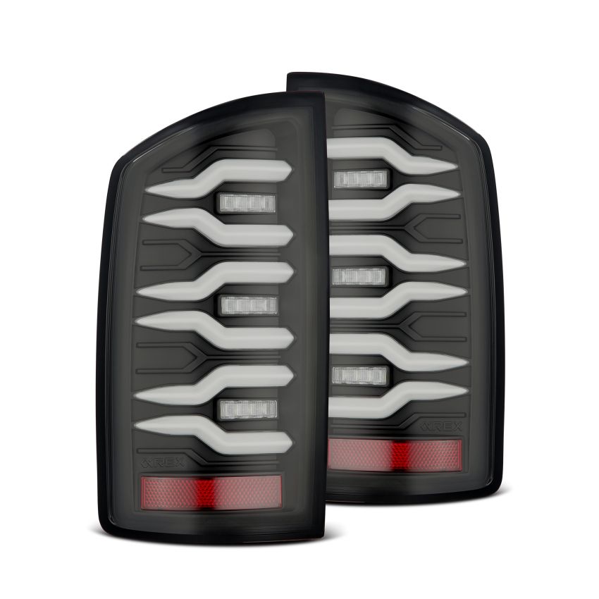 AlphaRex 641040 07-08 Dodge Ram 1500/07-09 Dodge Ram 2500+3500 Luxx-Series LED Tail Lights (Pair) Black