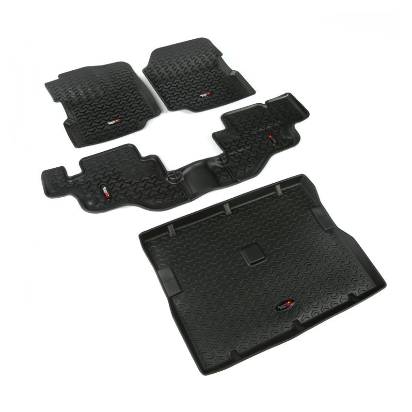 Rugged Ridge Floor Liner Front/Rear/Cargo Black 1976-1995 Jeep Wrangler / CJ