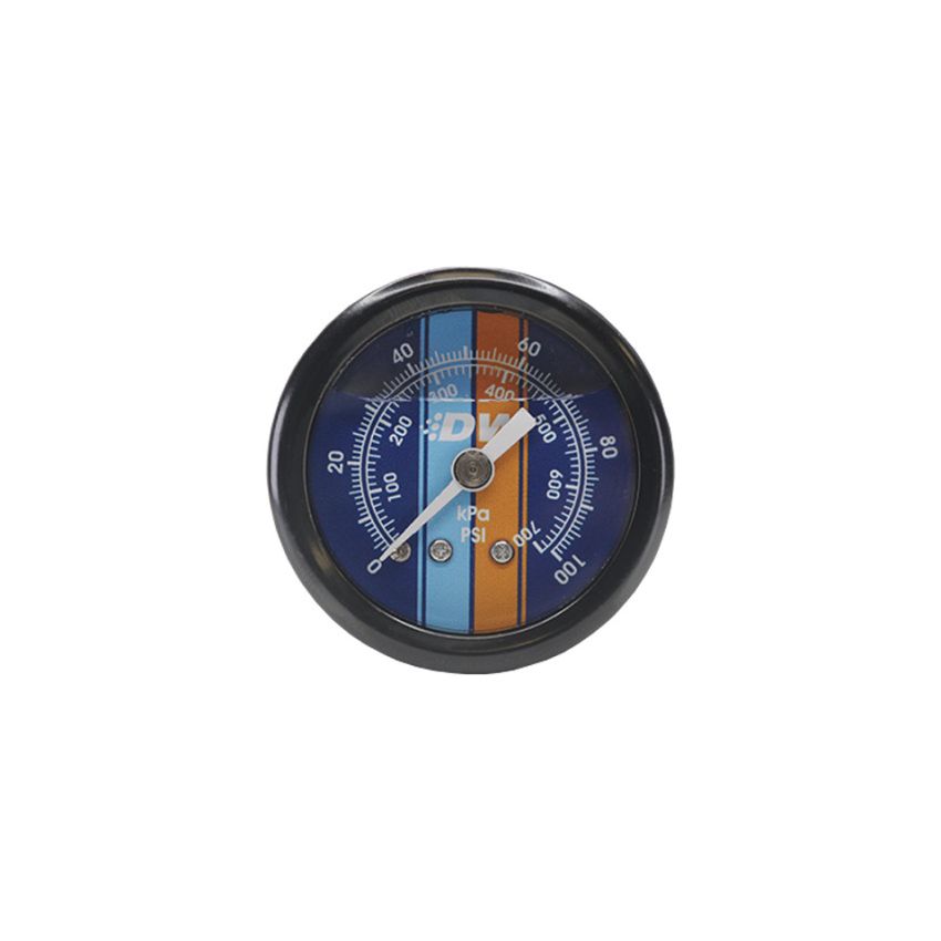 DeatschWerks 6-01-G2L 0-100 PSI 1/8in NPT Mechanical Fuel Pressure Gauge 1.5in Diam. Black Housing Blue Face