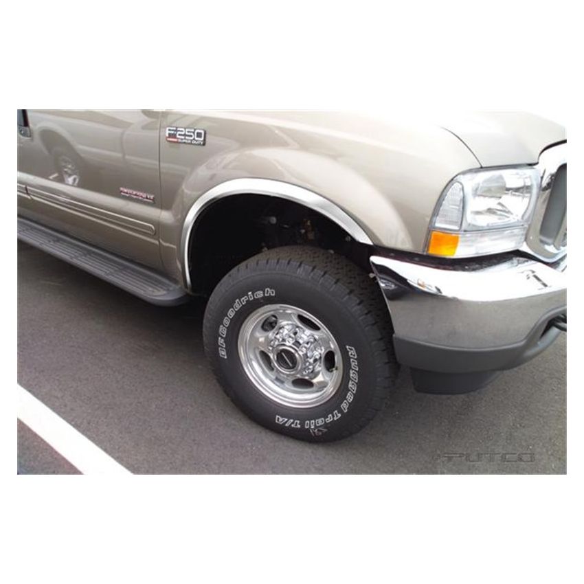 Putco 97216 99-07 Ford SuperDuty Pickup - Full Stainless Steel Fender Trim