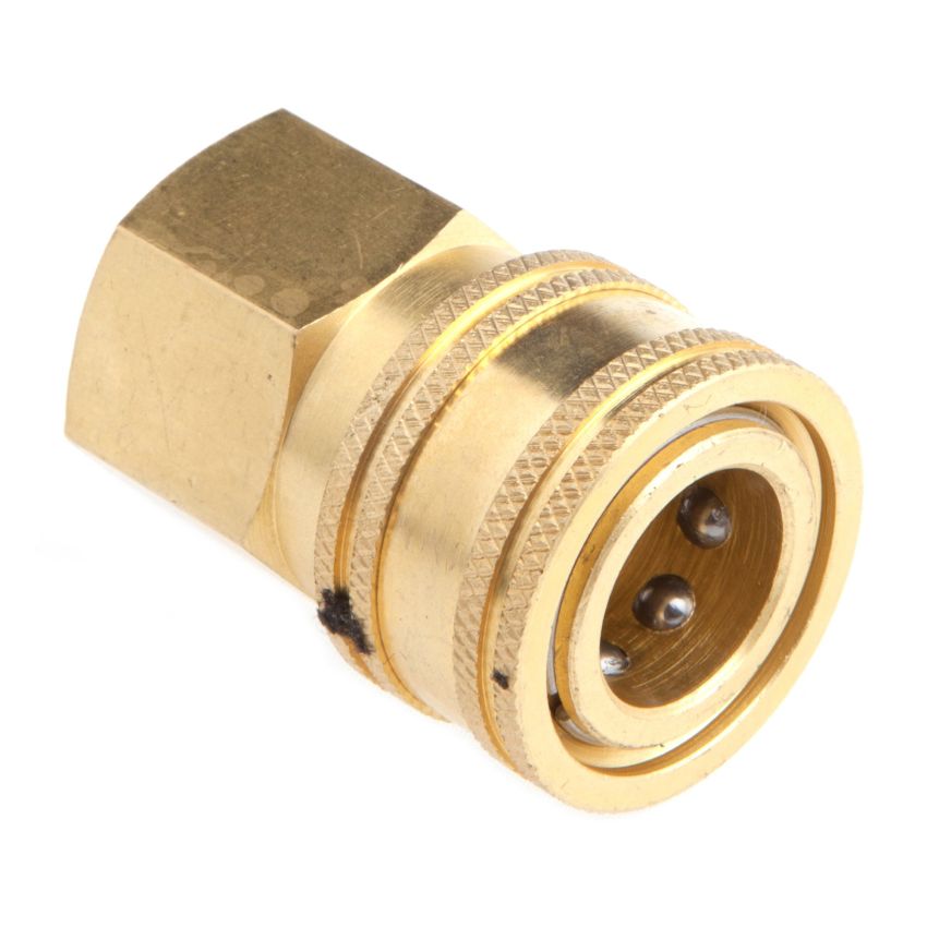 Forney 75129 Pressure Washer Accessories, Quick Coupler Female Socket, 3/8-Inch Female NPT, 4,200 PSI, Brass