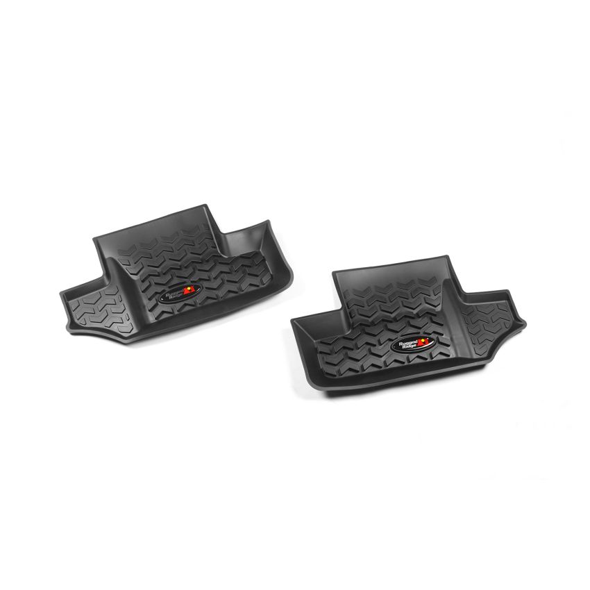 Floor Liners Rear Black 07-18 Jeep Wrangler