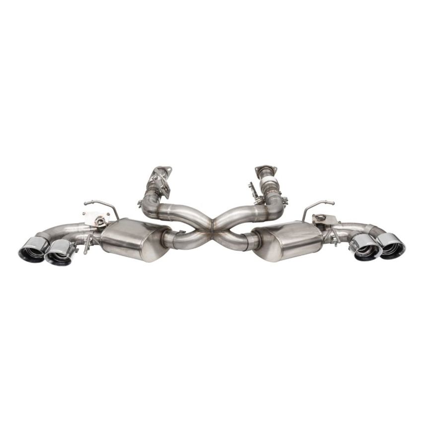 CORSA Performance 21100 Corsa 2020-24 Corvette C8 3in Valved Cat-Back 4.5in Pol Quad Tips - Fits Factory Perf Exhaust w/ AFM