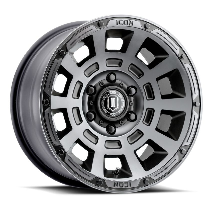ICON Thrust 17x8.5 6x135 6mm Offset 5in BS Smoked Satin Black Tint Wheel