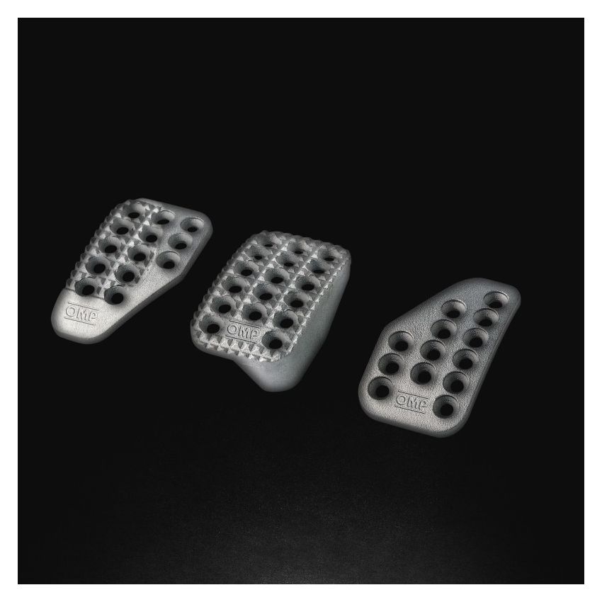 OMP RACING, INC. OMPOA0-1000-003 3 Pedal Set Sandblasted Aluminum