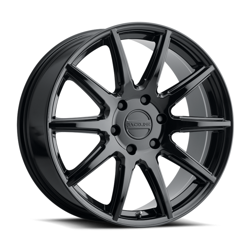 Raceline 159B Spike 18x8in / 5x127 BP / 35mm Offset / 78.1mm Bore - Gloss Black Wheel