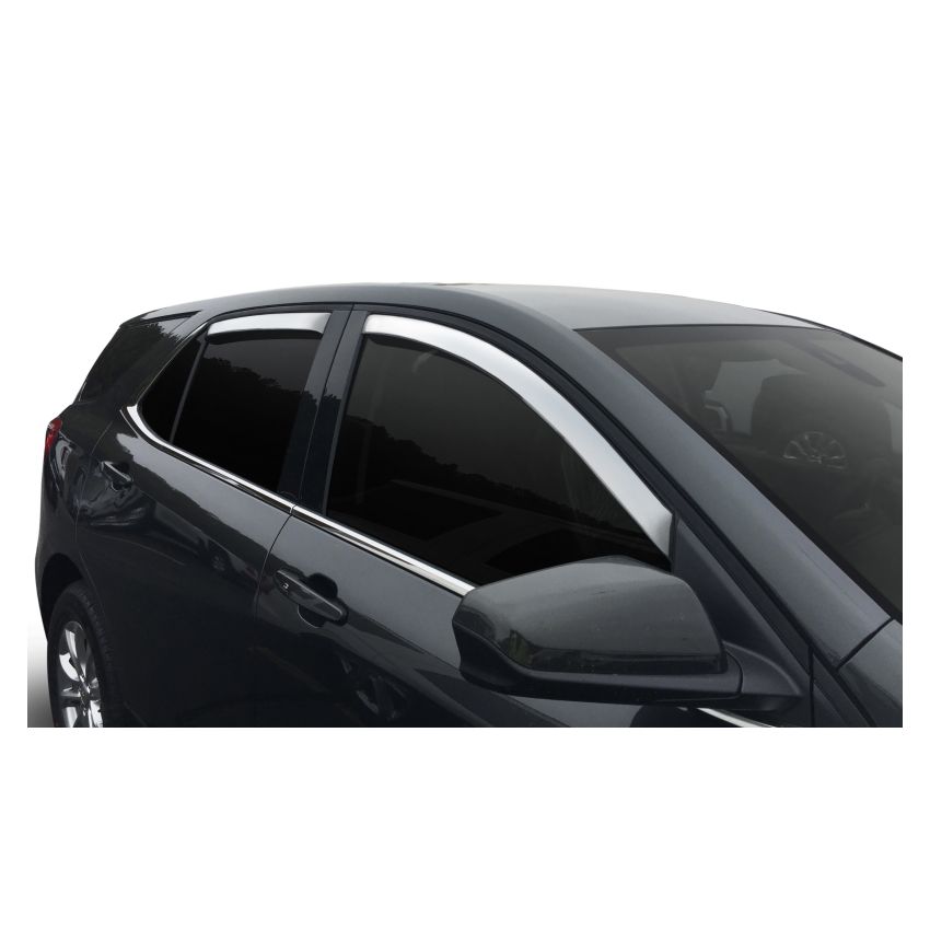 AVS 15-22 Ford Edge Ventvisor Front & Rear Window Deflectors 4pc - Chrome