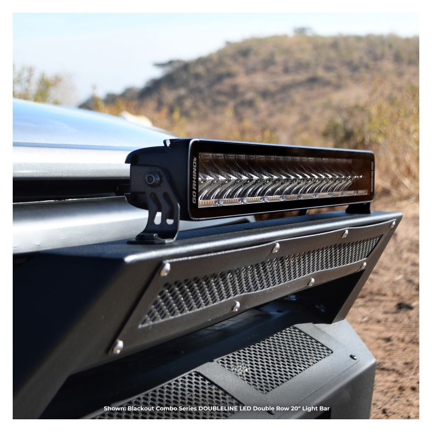 Go Rhino 752002112CDS Xplor Blackout Combo Series Dbl Row LED Light Bar w/Amber (Side/Track Mount) 21.5in. - Blk
