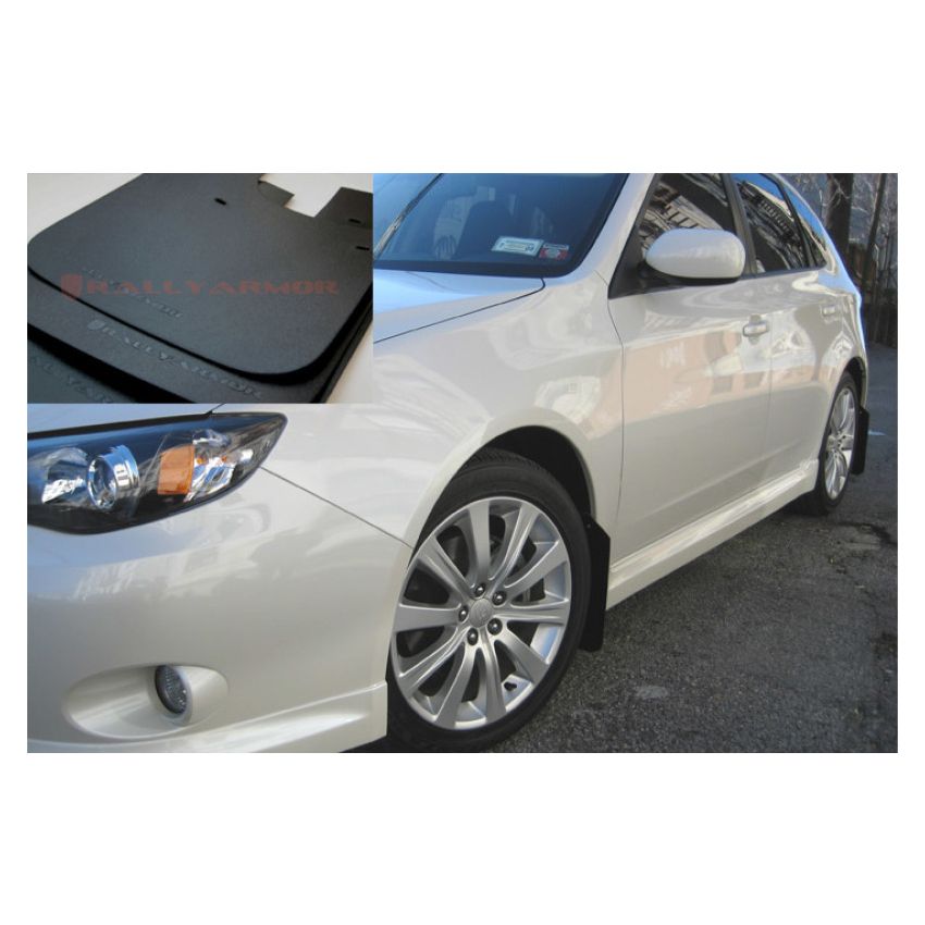 Rally Armor 08-10 WRX (hatch & sedan) / 08-11 Subaru 2.5i Basic Black Mud Flap w/ Black Logo