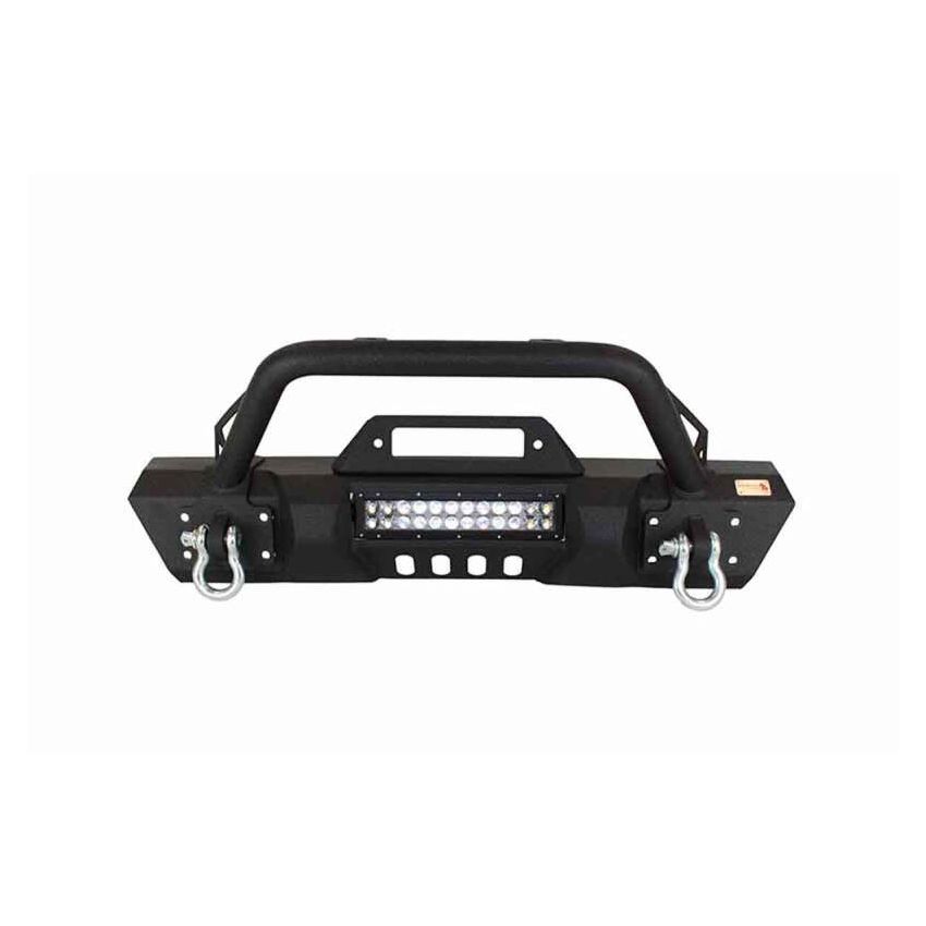 Fishbone Offroad FB22004 07-18 Jeep Wrangler JK Frnt Stubby Winch Bumper W/Tube Guard - Blk Txtrd Pwdrcoated