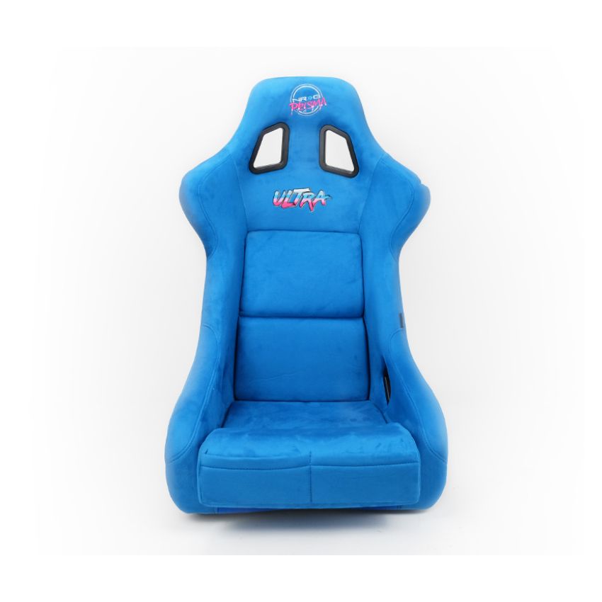 NRG FRP Bucket Seat ULTRA Edition - Large (Blue Alcantara/Gold Glitter Back)