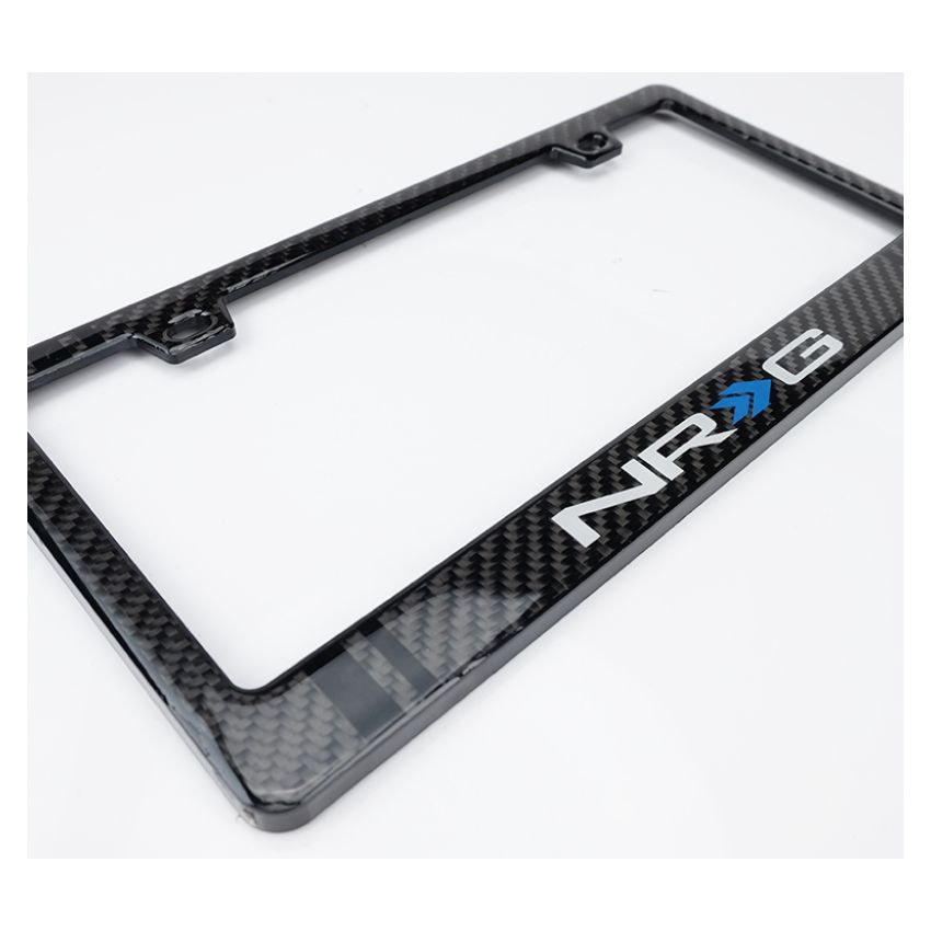 NRG CARB-P200NRG Carbon License Plate Frame/ Fiber Poly Dip Finish Wet w/  Logo