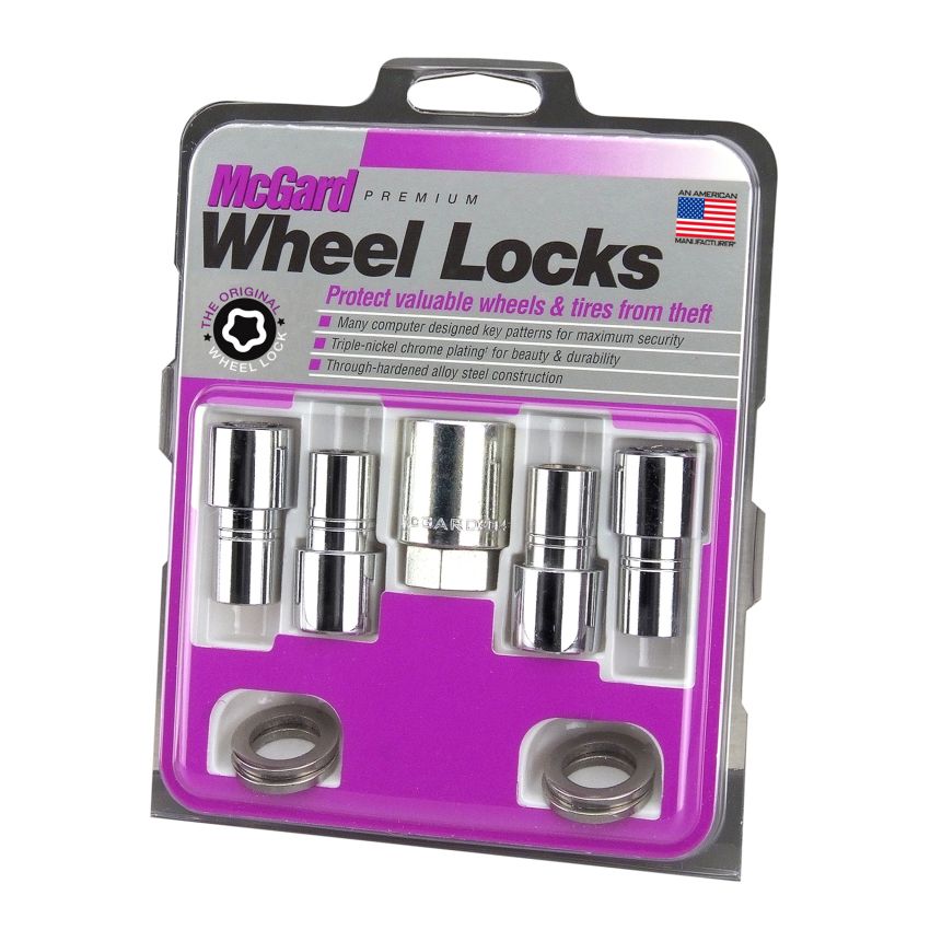 McGard Wheel Lock Nut Set - 4pk. (Long Shank Seat) M12X1.5 / 13/16 Hex / 1.75in. Length - Chrome