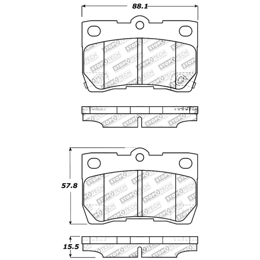 StopTech Performance 06 Lexus GS300/430 / 07-08 GS350 / 06-08 IS250/350 Rear Brake Pads