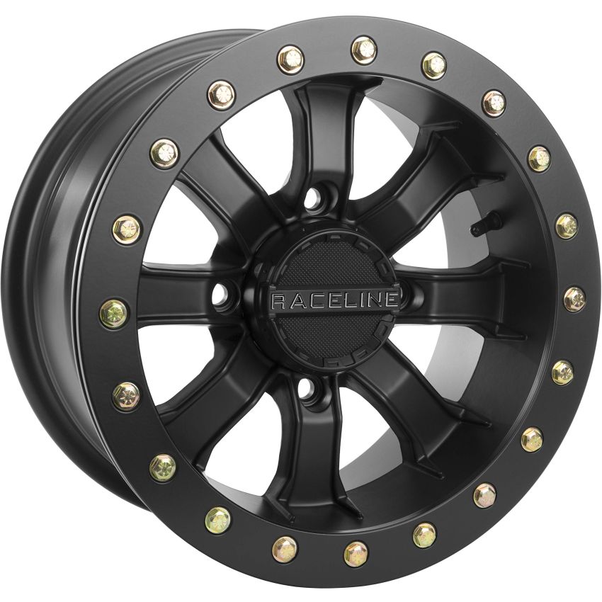 Raceline A71B Mamba 14x8in / 4x137 BP / 0mm Offset / 110.18mm Bore - Satin Black Beadlock Wheel