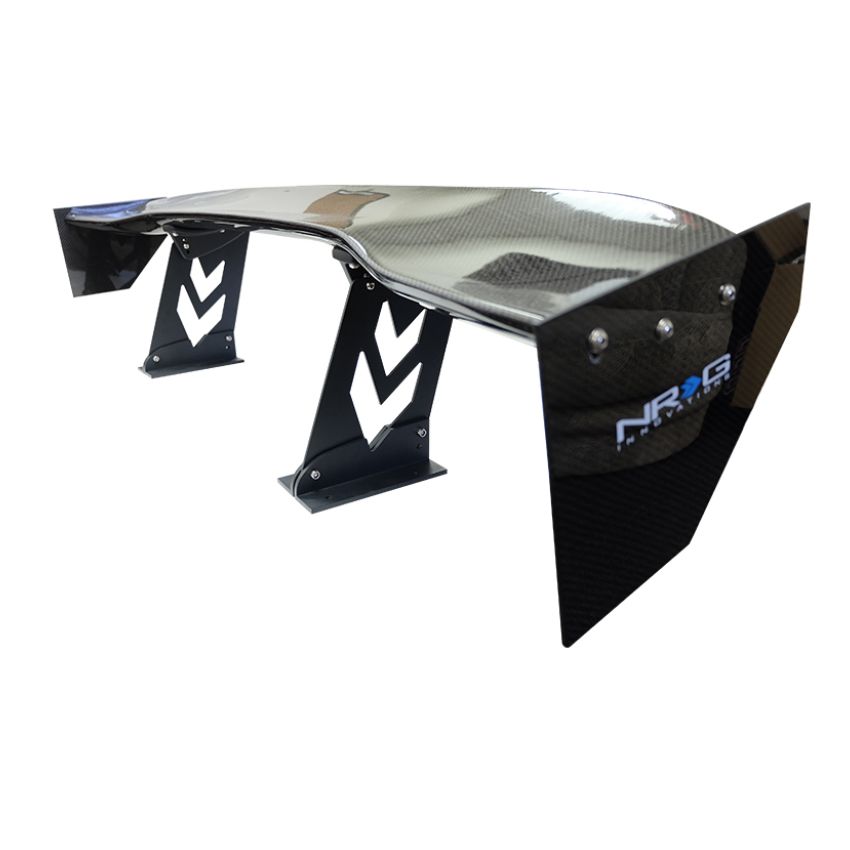 NRG Carbon Fiber Spoiler - Universal (59in.) NRG Logo Large End Plates