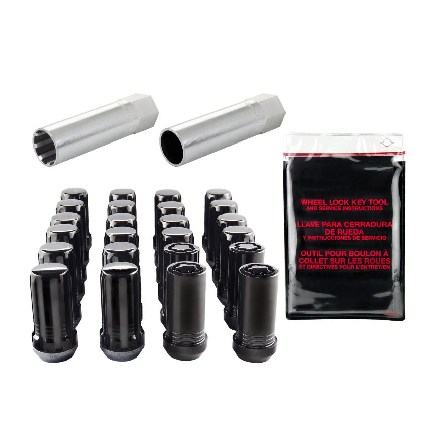 McGard (65610BK 14X1.5 MCG 6 LUG SPLINEDRIVE KIT, BLACK W/WHL LKS-1