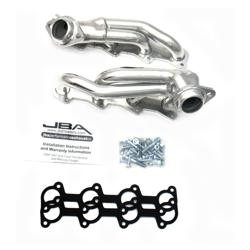 JBA 94-97 Ford Thunderbird 4.6L 2V 1-1/2in Primary Silver Ctd Cat4Ward Header