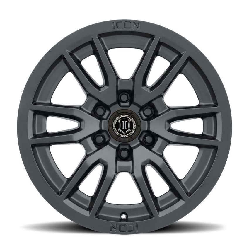 ICON 2417858347SB Vector 6 17x8.5 6x5.5 0mm Offset 4.75in BS 106.1mm Bore Satin Black Wheel