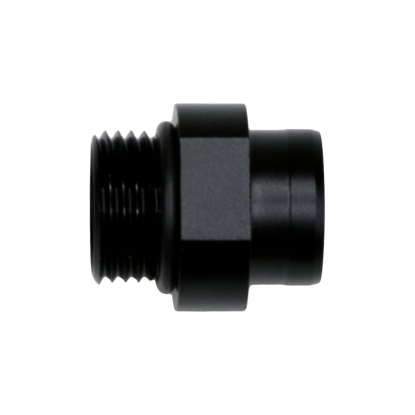 DeatschWerks 8AN ORB to S387 Pre-Filter Sock Adapter - Anodized Matte Black