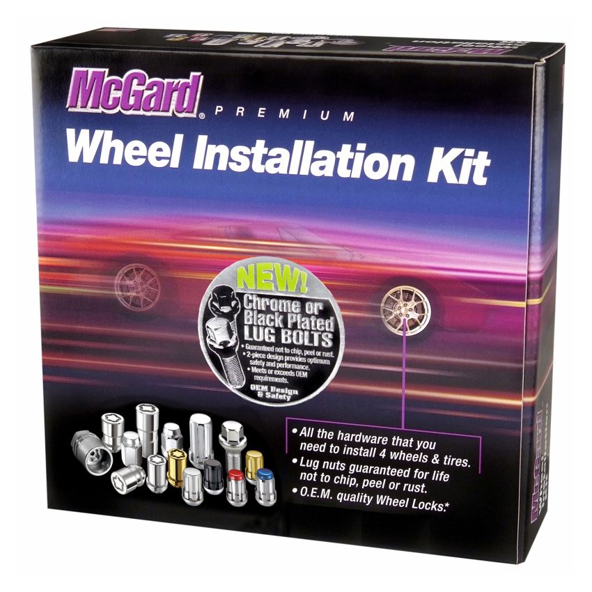 McGard 5 Lug Hex Install Kit w/Locks (Radius Seat Bolt) M14X1.5 / 17mm Hex / 28.1mm Shank L - Chrome