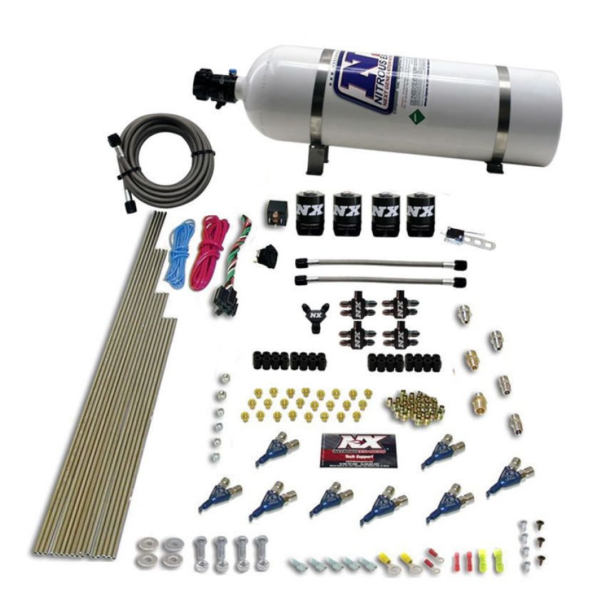 Nitrous Express 80001EFI-15 8 CYL PIRANHA DIRECT PORT, 4 SOLENOIDS, WITH 15LB BOTTLE (200-500HP EFI JETs)