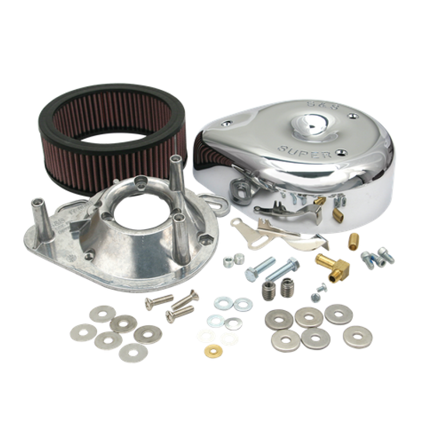 S&S Cycle 17-0399 84-92 BT/86-90 Sportster Models Teardrop Chrome Air Cleaner Cover for S&S Super E/G Carb