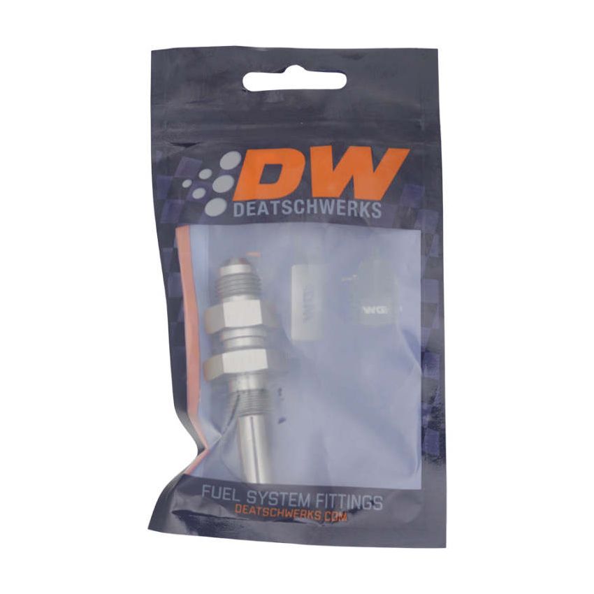 DeatschWerks 6AN Male Flare to Straight 3/8in Single Hose Barb - Anodized DW Titanium