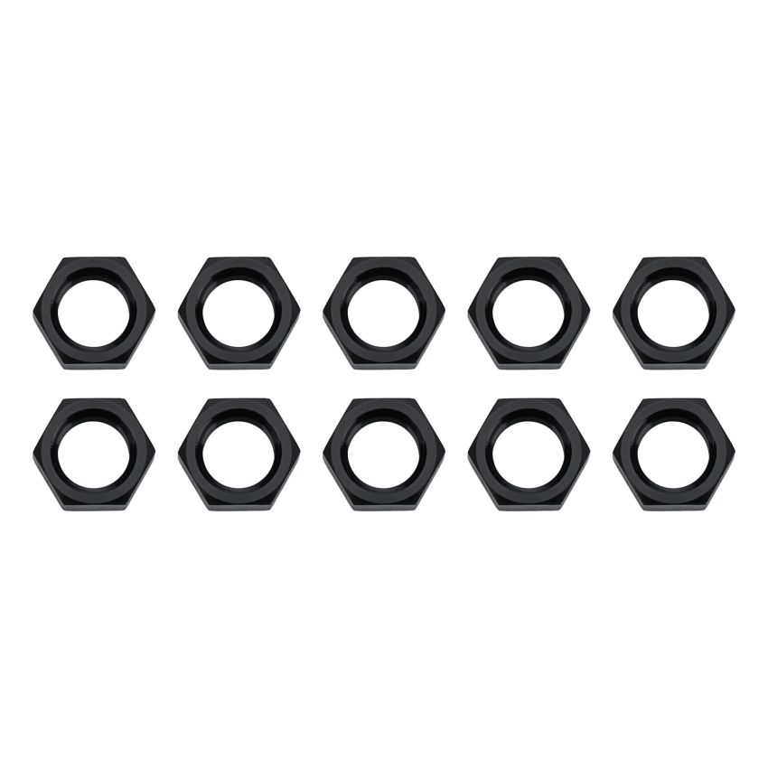 ALLSTAR PERFORMANCE ALL50098-10 Bulkhead Nuts Black -3 Black 10pk