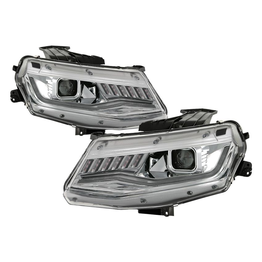 SPYDER 5087386 Projector Headlights - Sequential Turn Signal - Chrome