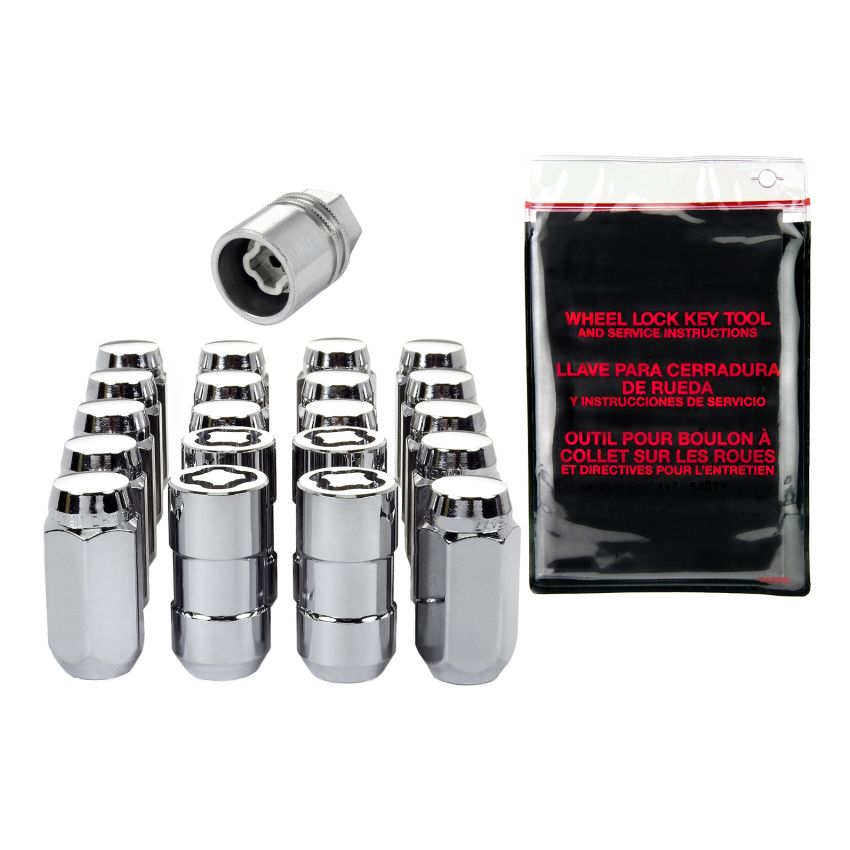 McGard 5 Lug Hex Install Kit w/Locks (Cone Seat Nut) 9/16-18 / 7/8 Hex / 1.75in. Length - Chrome