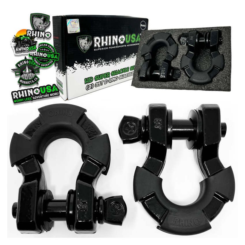 Rhino USA SUPERSHACK-BLK 8T Super Shackle 2-Pack (Black)