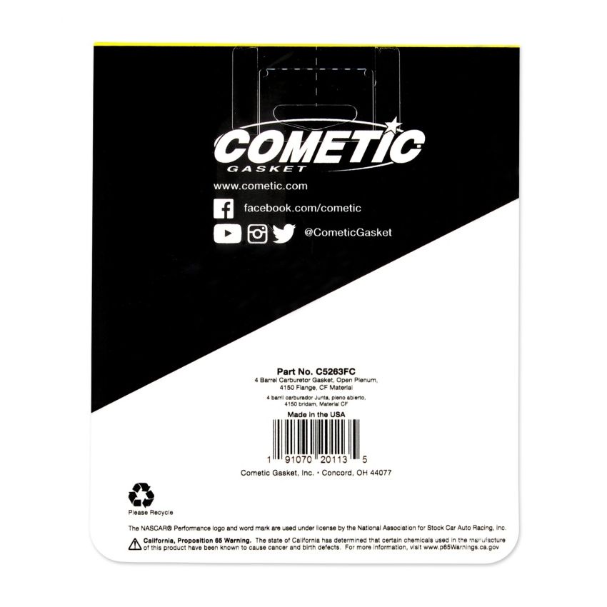 COMETIC GASKETS CAGC5263 4150 Carb Gasket w/Open Plenum .047 thick