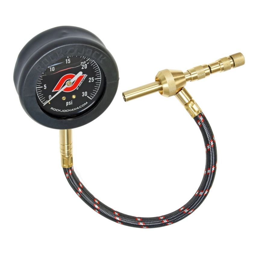 RockJock Elite Analog Tire Deflator 3in Stainless Steel Liquid Filled Gauge Beadlock Friendly