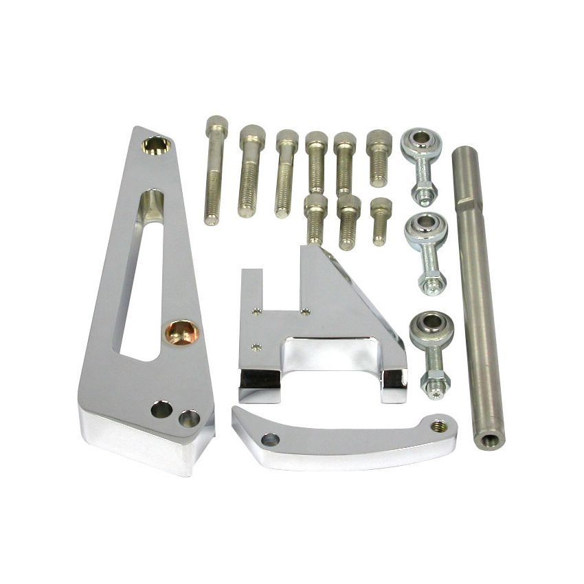 RACING POWER CO-PACKAGED RPCR6411 Chrome Alum BBC Alterna tor Bracket SWP