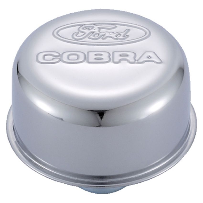 FORD FRD302-225 Chrome Steel Breather W/Ford Cobra Logo