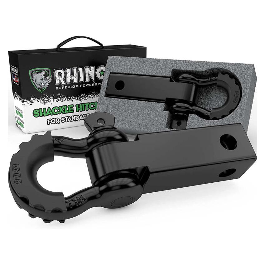 Rhino USA RSHCK-HTCH Shackle Hitch Receiver W/ D-Ring (Black)