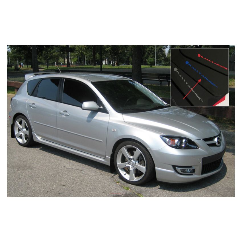 Rally Armor 2004-2009 Mazda3/Speed 3 UR Black Mud Flap w/ Blue Logo