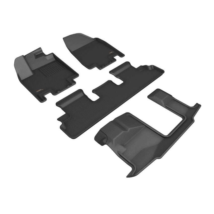 3D MAXpider L1IN03201509 22-23 Infiniti QX60 7 Seat Kagu Black Floormat- Row 1/2/3