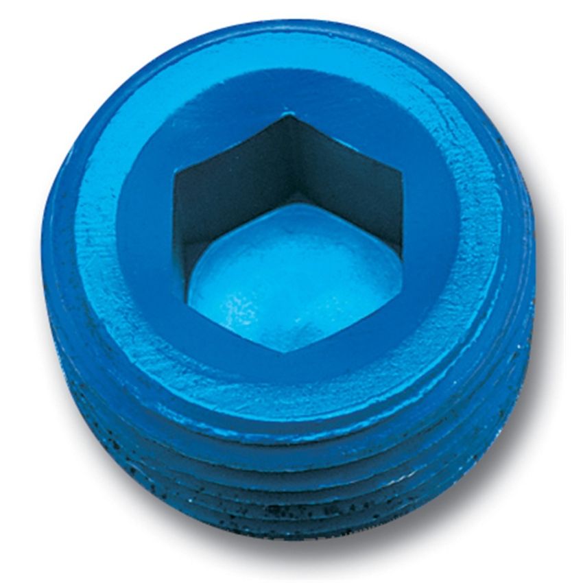 Russell Performance 1/8in Allen Socket Pipe Plug (Blue)